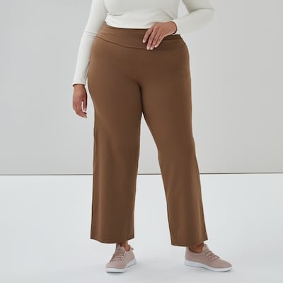 Pantalon sport équilibre à taille repliée Femmes+ - Brun