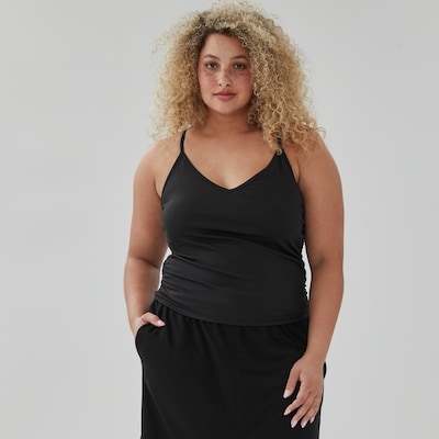 Women+ Active Balance Ruched Bra Tank - Black