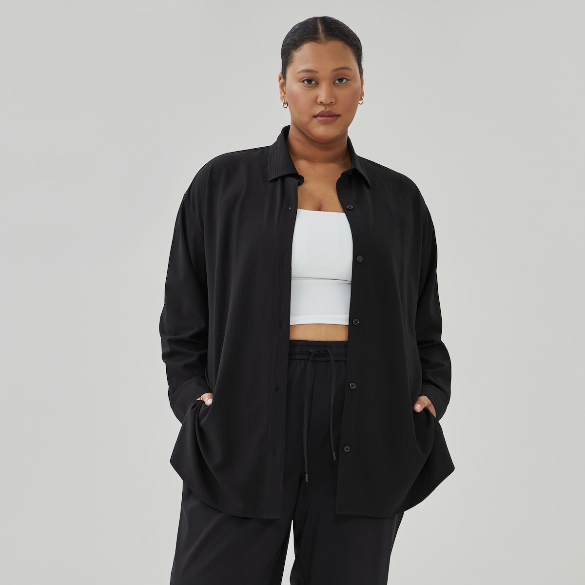 Women+ On-the-Go Oversized Button-Up