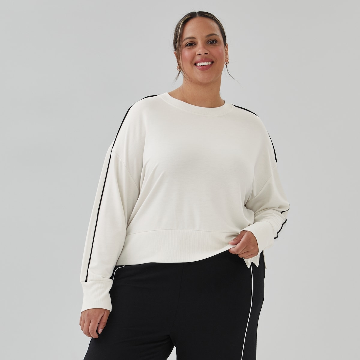 Chandail sport ample en ratine boucle Femmes+ - Beige