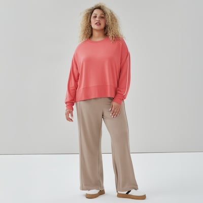 Women+ Active Oversized Terry Pullover - Coral