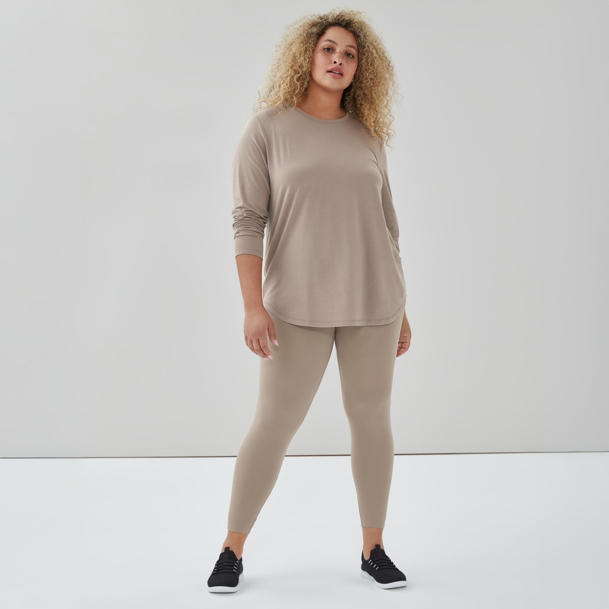 Women+ Active Moisture-Wicking Long Sleeve Top - Light Brown