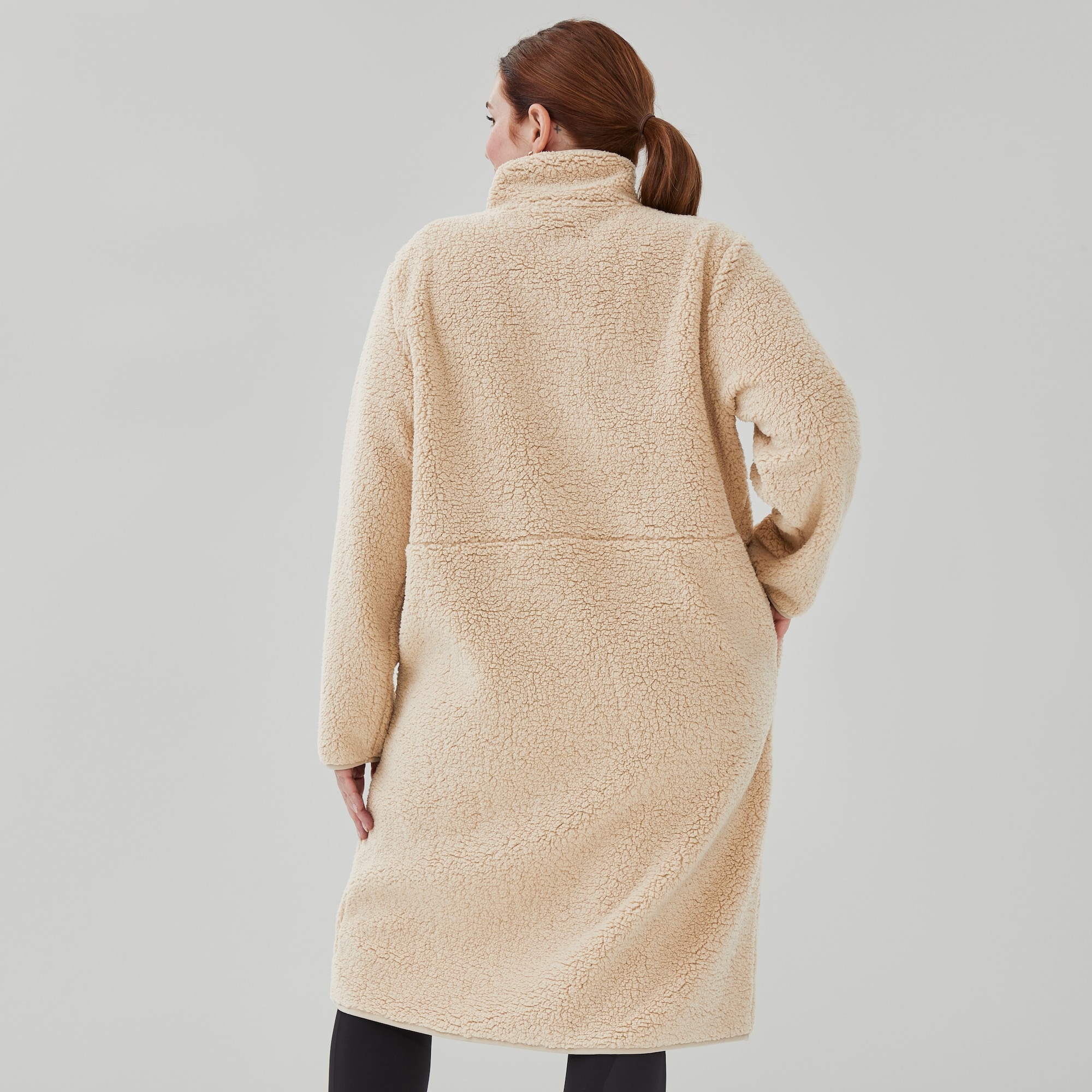 Women+ Fleece Midi Jacket in Stone from Joe Fresh