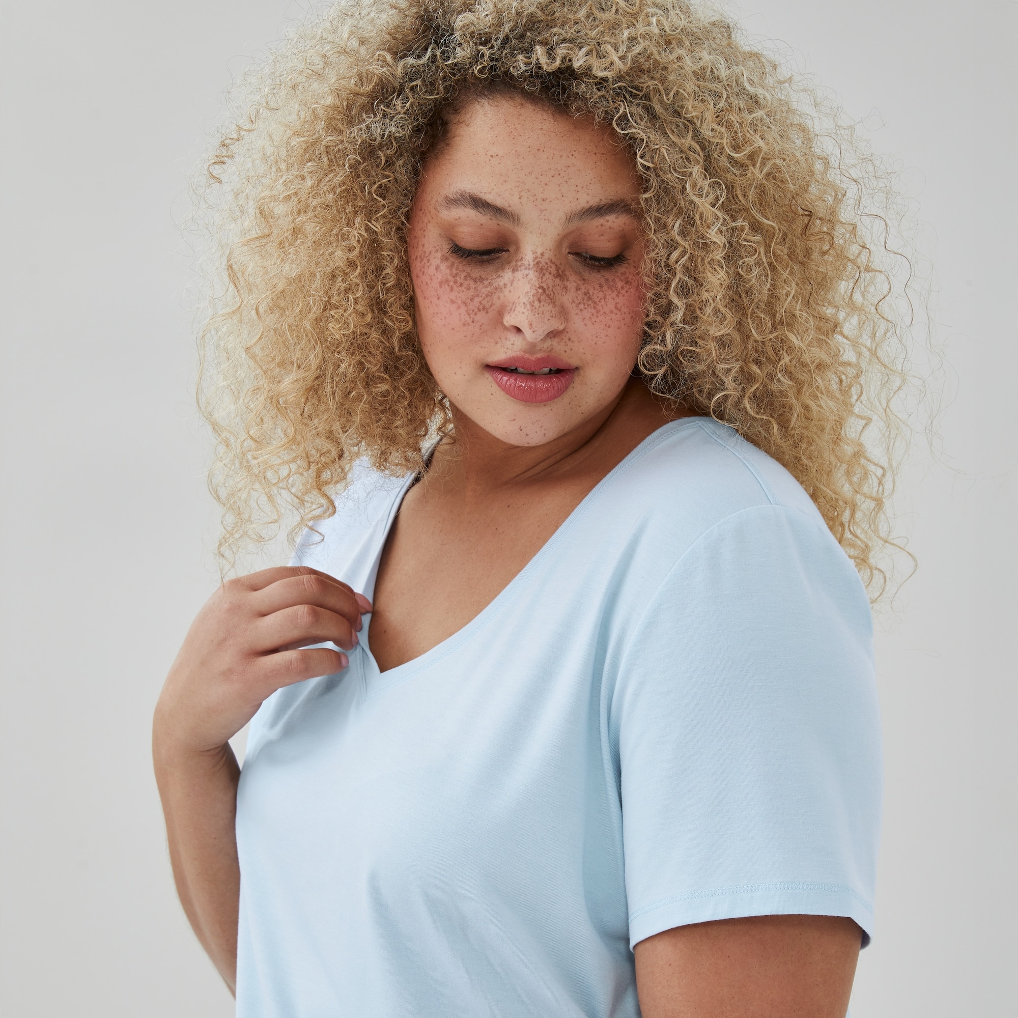 Women+ Active Moisture-Wicking T-Shirt in Light Blue from