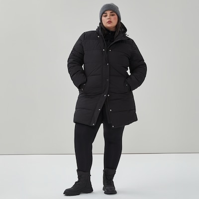Women+ Hooded Midi Parka - Black