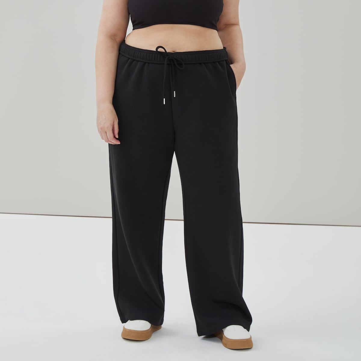 Women+ Active Fleece Straight Pant - Black