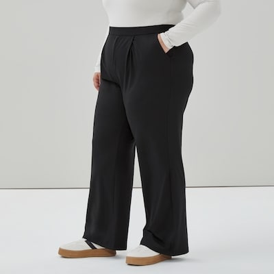 Pantalon plissé tout-aller Femmes+ - Noir