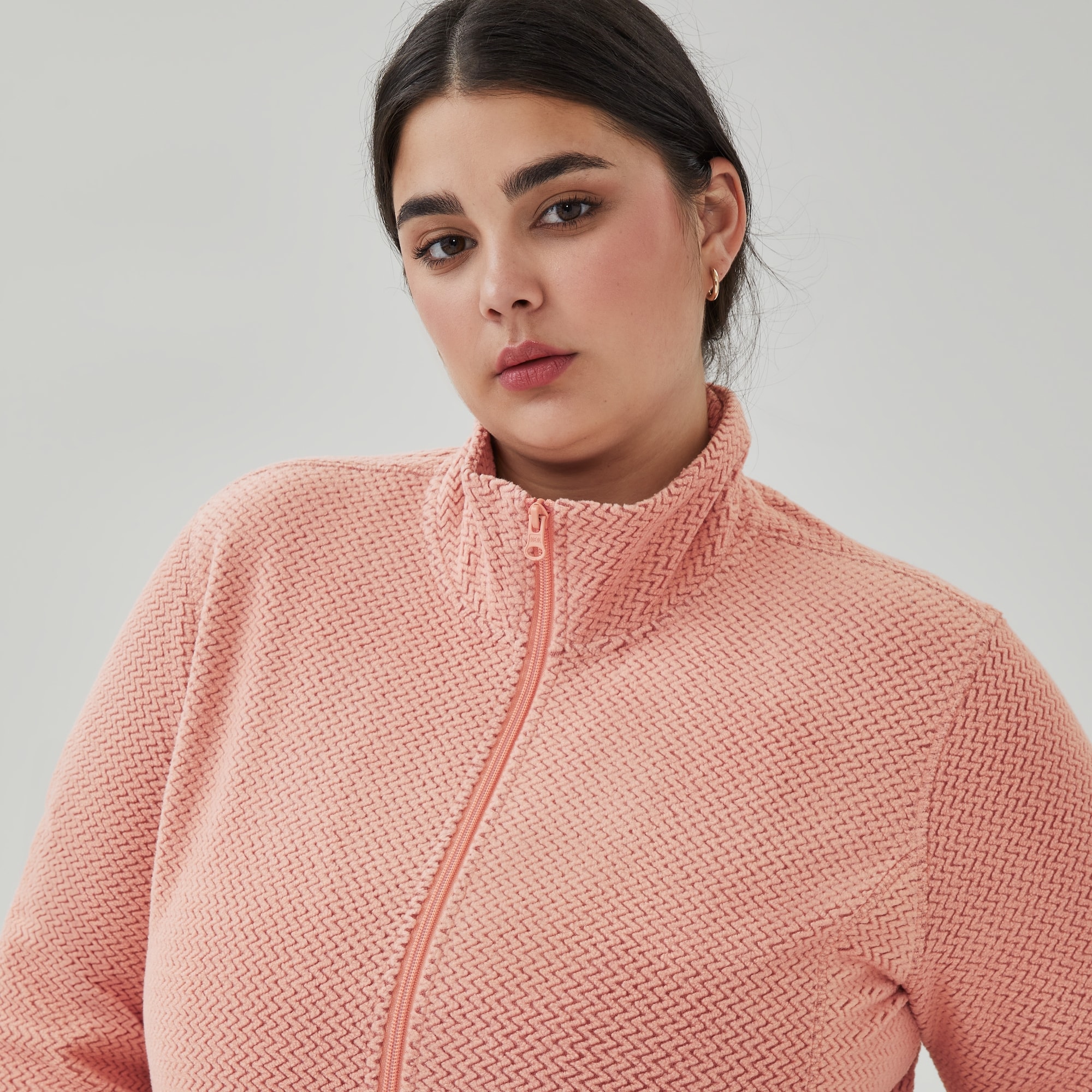 Women+ Active Fleece Jacket in Light Peach from Joe Fresh