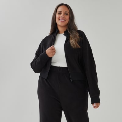 Blouson d’aviateur sport extensible Femmes+ - Noir