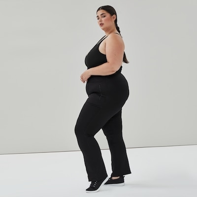 Women+ Active Fleece Flare Legging - Black