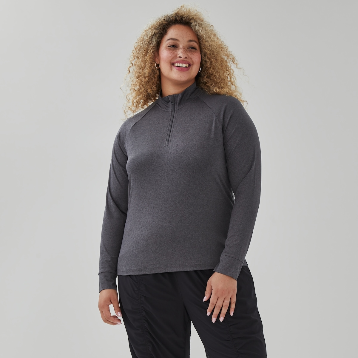 Haut sport  manches longues Femmes+ - Mlange D'Anthracite