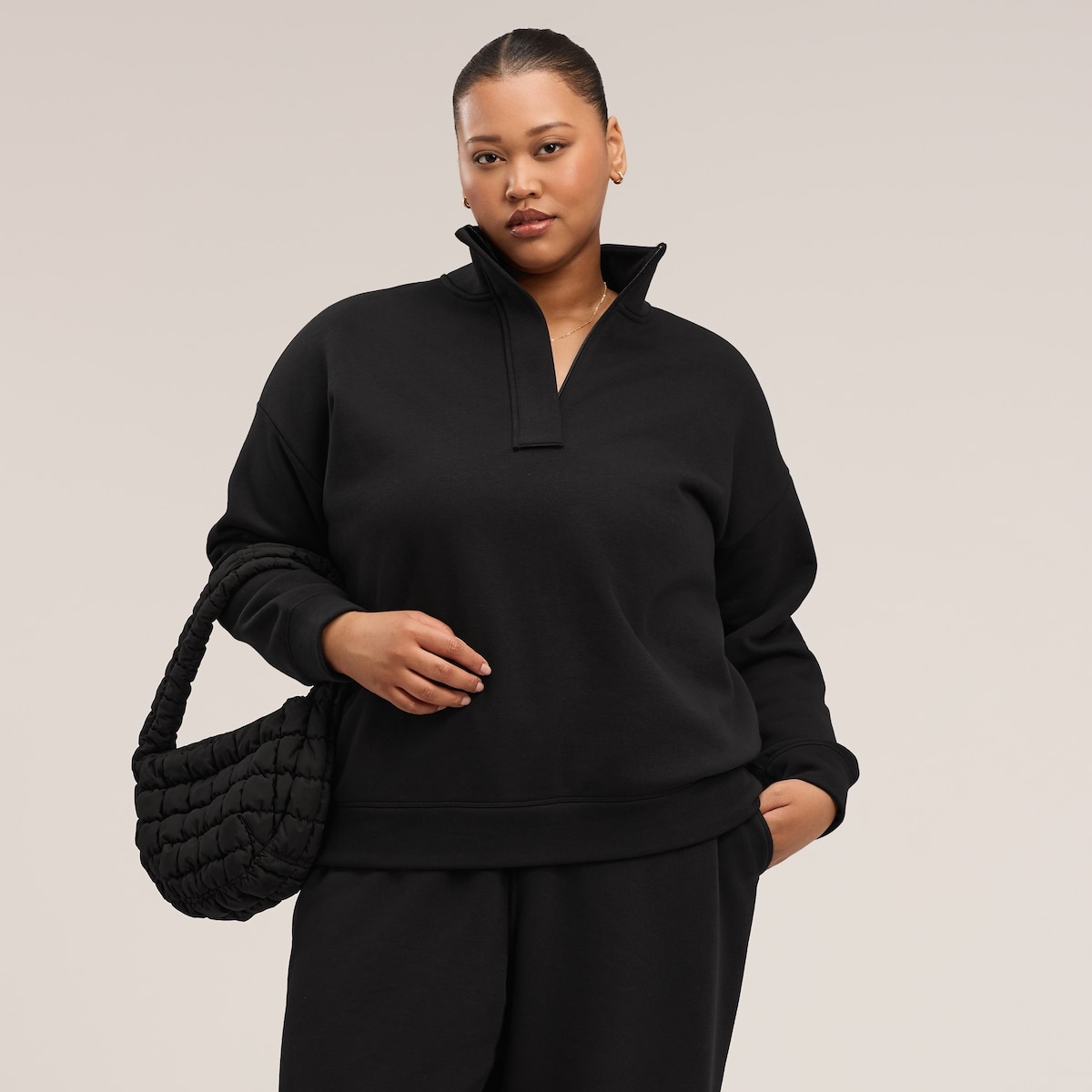 Women+ Active Fleece Sweatshirt - Black
