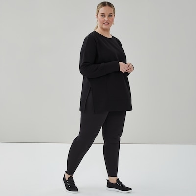 Chandail sport côtelé texturé Femmes+ - Noir