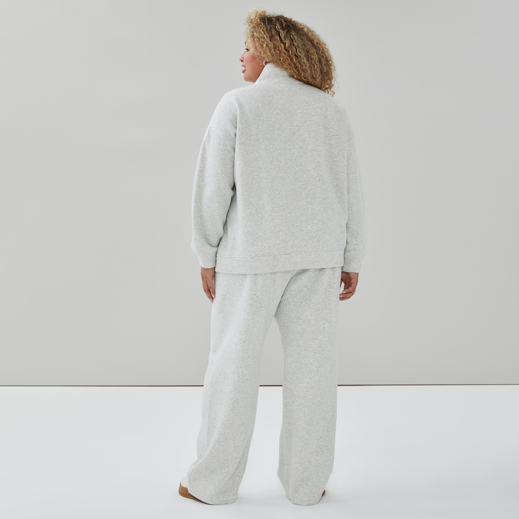 Women+ Active Fleece Sweatshirt in Light Grey Mix from Joe Fresh