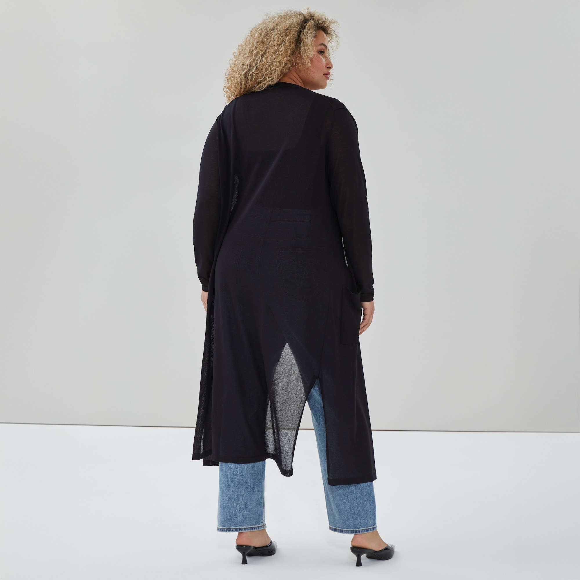 Women+ Long Cardigan in JF Black from Joe Fresh