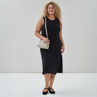 Women+ Ribbed Midi Dress - JF Black