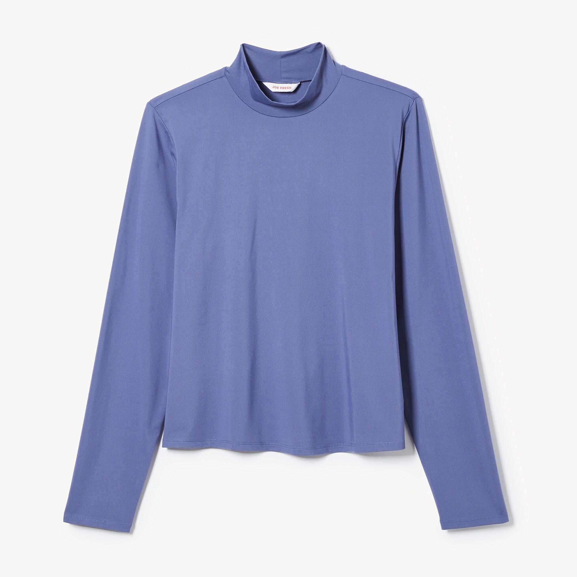 Mock Neck Long Sleeve Top in Dusty Blue from Joe Fresh