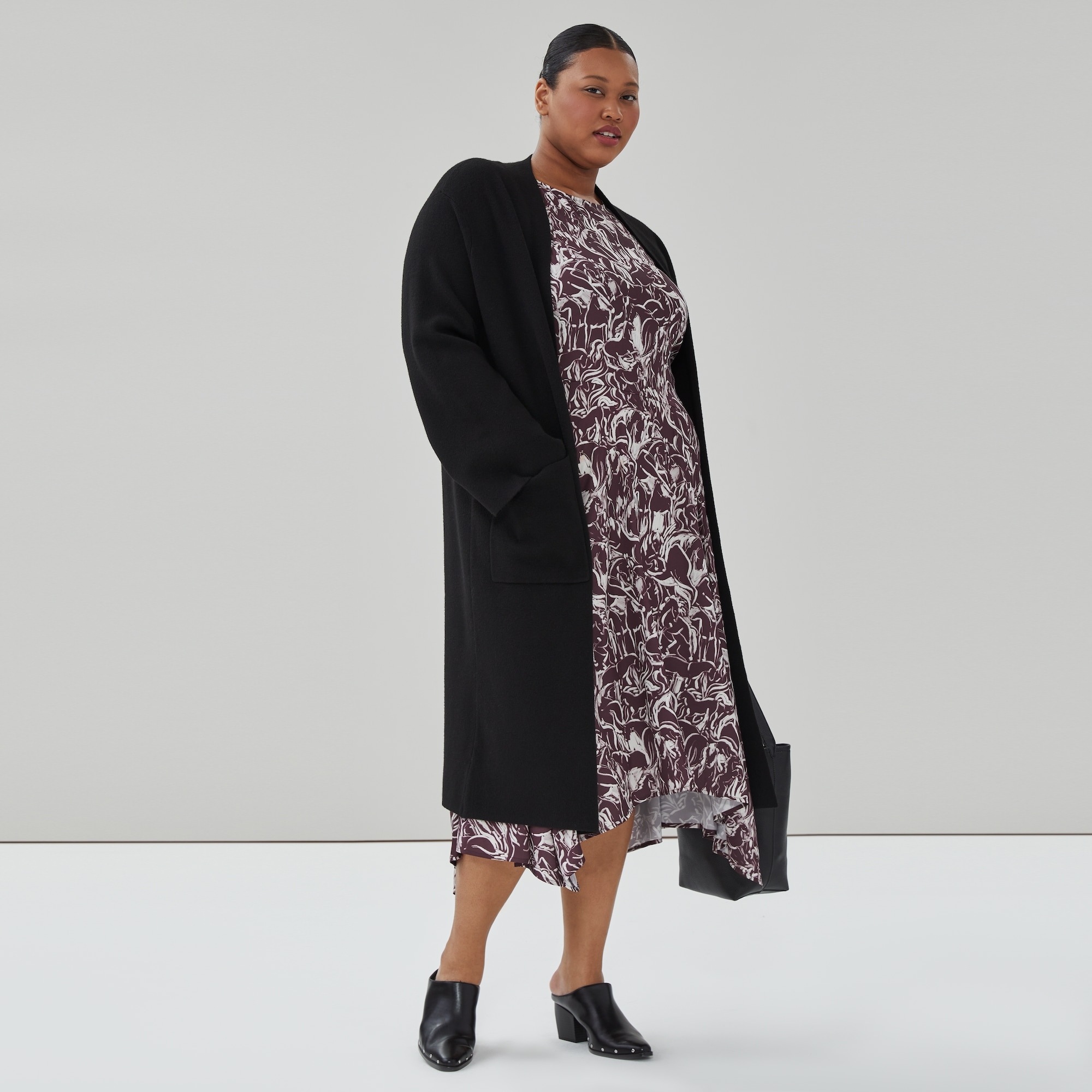 Women+ Long Cardigan in JF Black from Joe Fresh