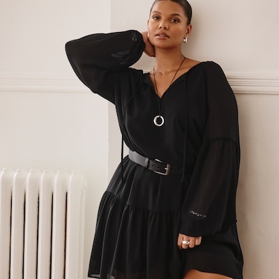 Robe mousseline avec ouverture en goutte Femmes+ - Noir JF