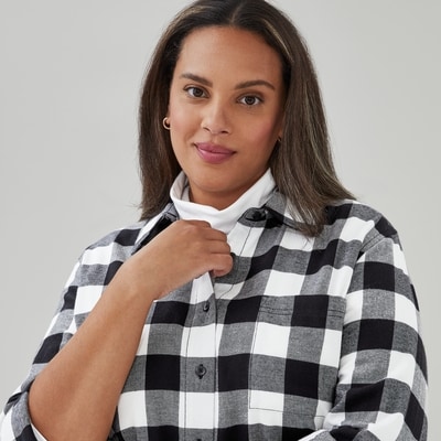 Women+ Buffalo Plaid Tunic - Black