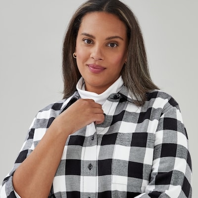 Women+ Buffalo Plaid Tunic - Black
