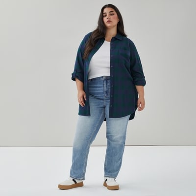 Tunique à carreaux Femmes+ - Marine