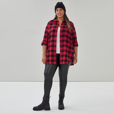 Women+ Buffalo Plaid Tunic - Red