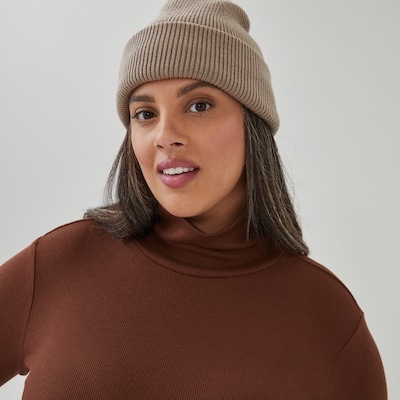 Women+ Ribbed Turtleneck - Brown