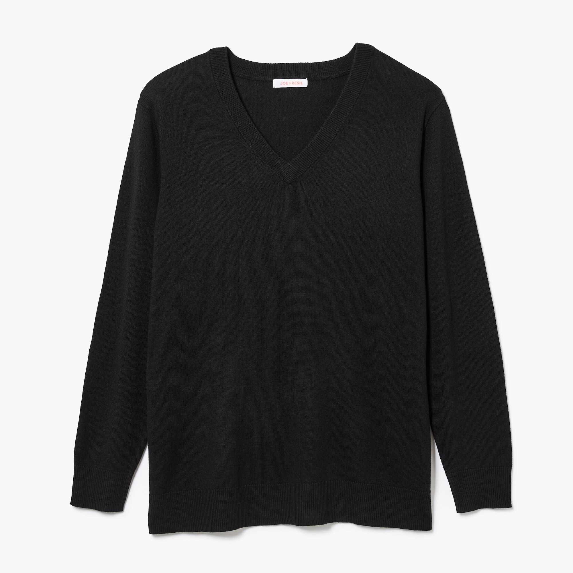 Women+ Cotton Cashmere V-Neck Sweater in JF Black from Joe Fresh