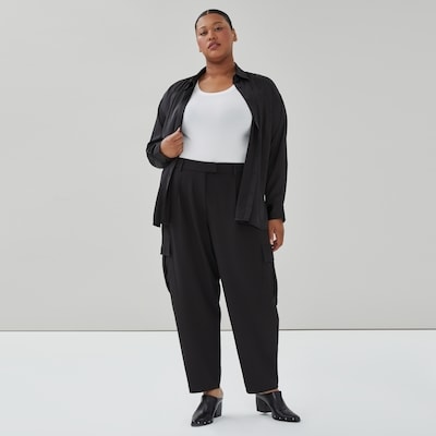 Pantalon cargo en crêpe Femmes+ - Noir JF