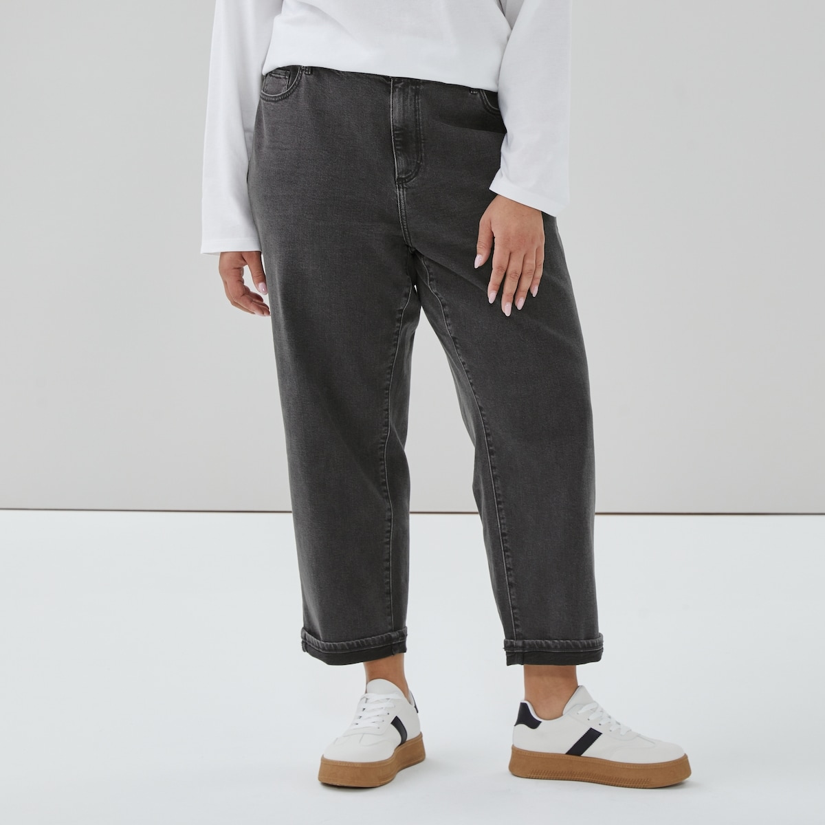 Women+ Black Wash Relaxed Fit Jean