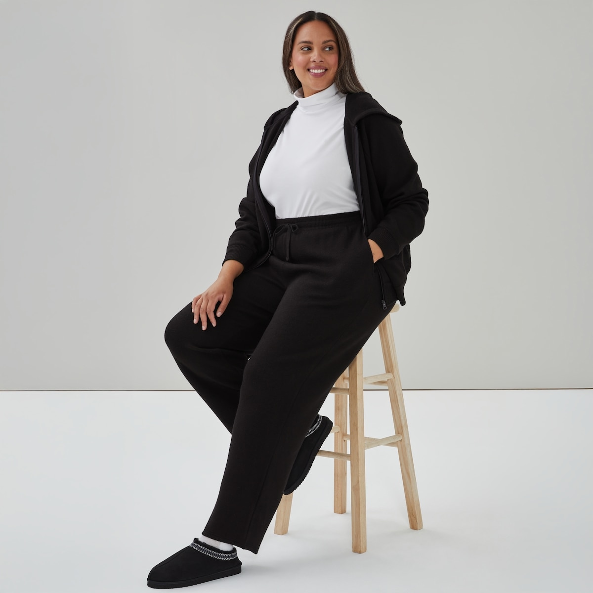 Pantalon de jogging en tricot Femmes+ - Noir Jf