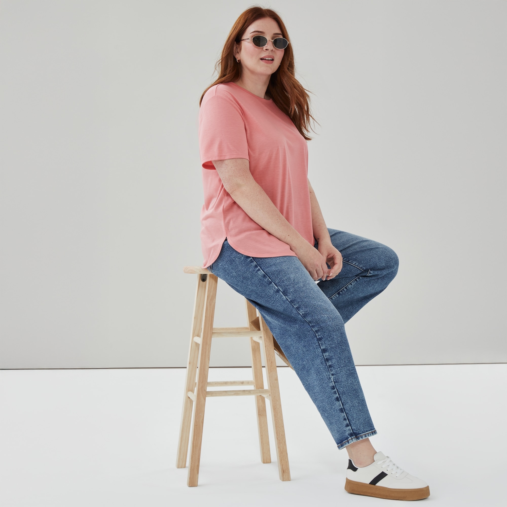 Women+ Relaxed T-Shirt in Dusty Rose from Joe Fresh