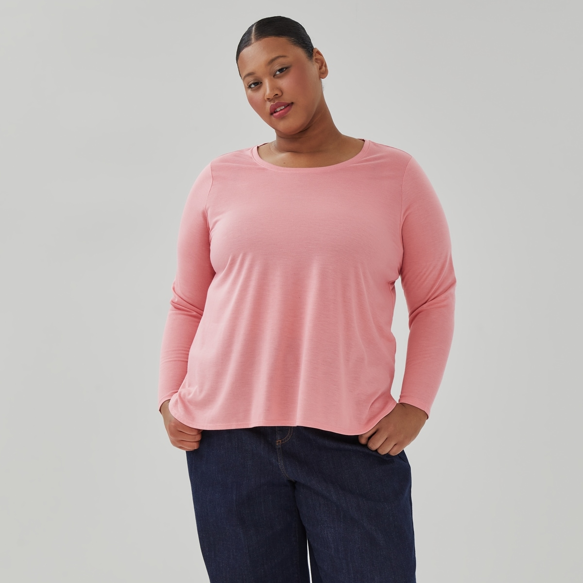 Women+ Relaxed Long Sleeve Top - Dusty Rose