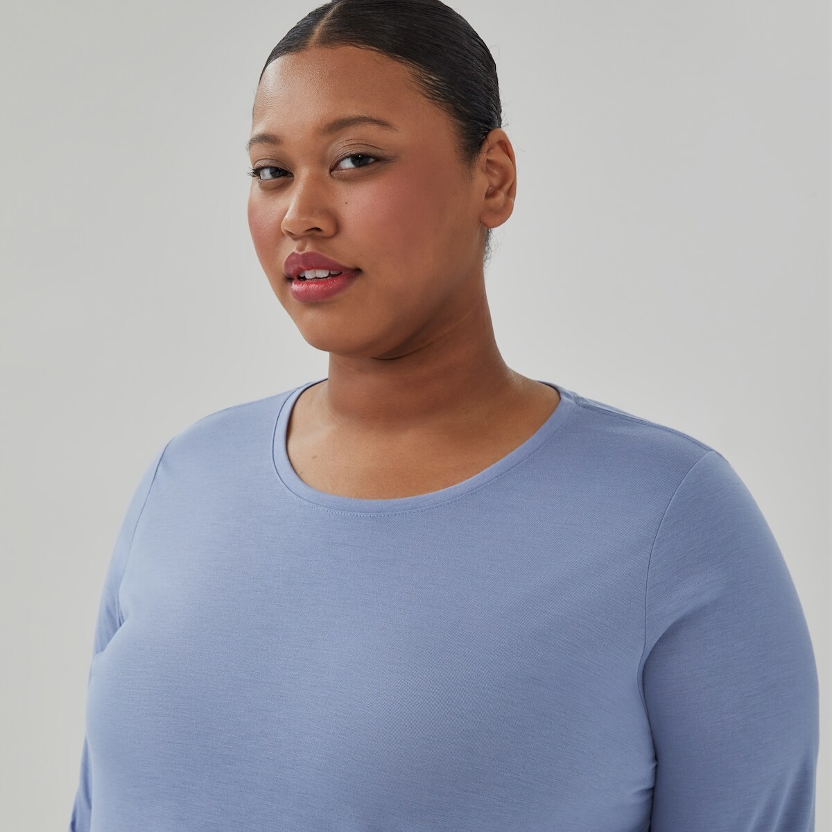 Women+ Relaxed Long Sleeve Top - Dusty Blue