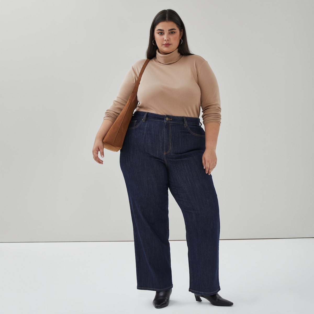 Women+ Organic Cotton Essential Turtleneck - Light Brown