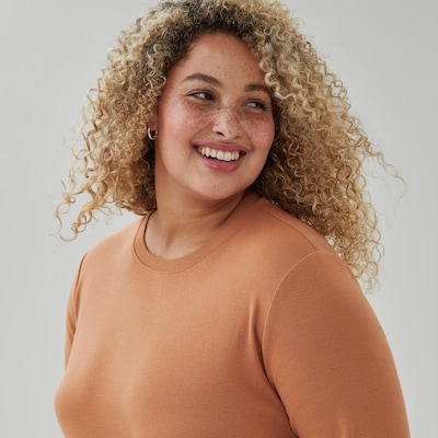 Haut essentiel manches longues en coton biologique - Brun Pâle