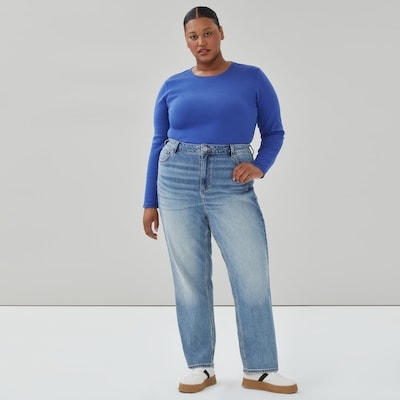 Haut essentiel manches longues en coton biologique - Bleu Vif