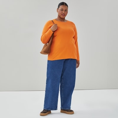 Haut essentiel manches longues en coton biologique - ORANGE POUSSIEREUSE
