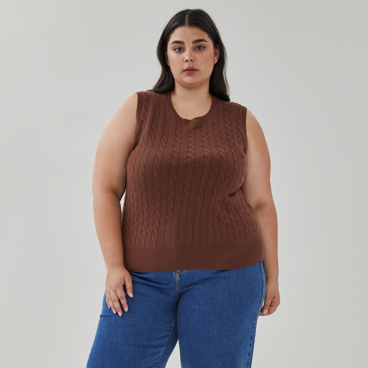 Cami-chandail mailles torsades Femmes+