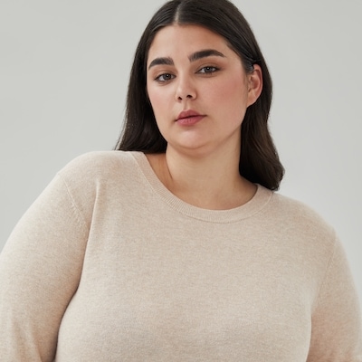 Women+ Cotton Cashmere Crew Neck Sweater - Oat Mix