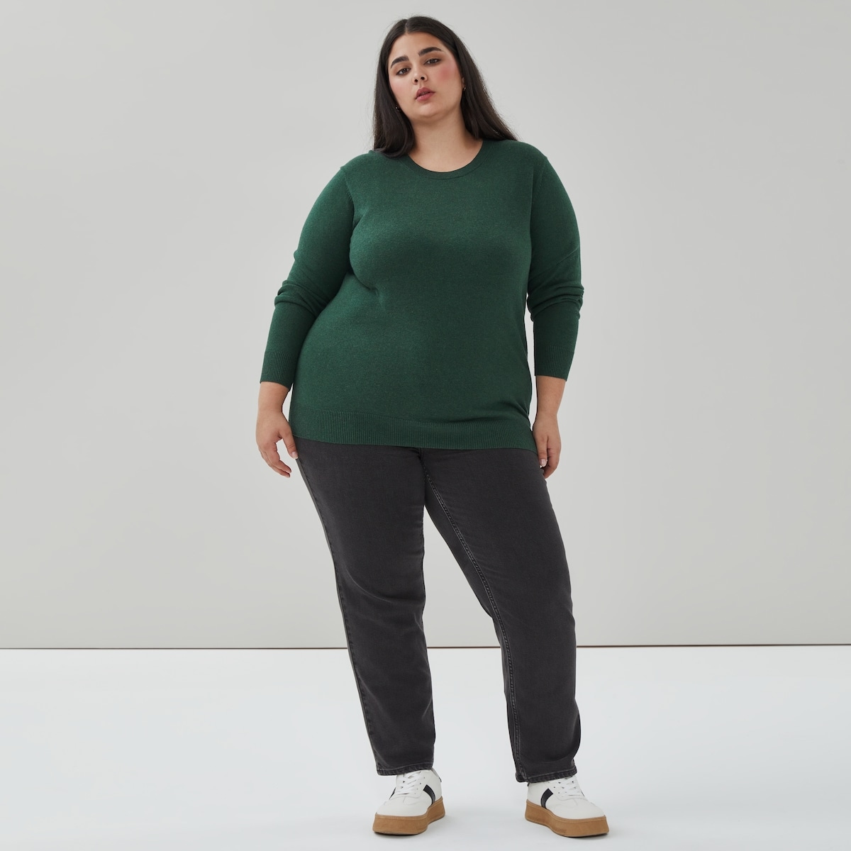 Women+ Cotton Cashmere Crew Neck Sweater