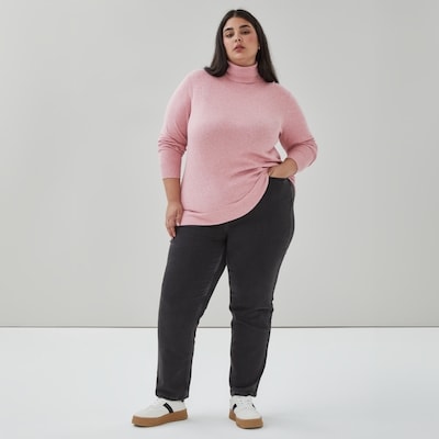 Women+ Cotton Cashmere Turtleneck - Pink Mix