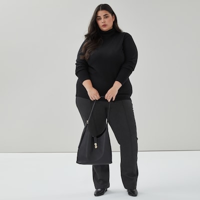 Women+ Cotton Cashmere Turtleneck - JF Black