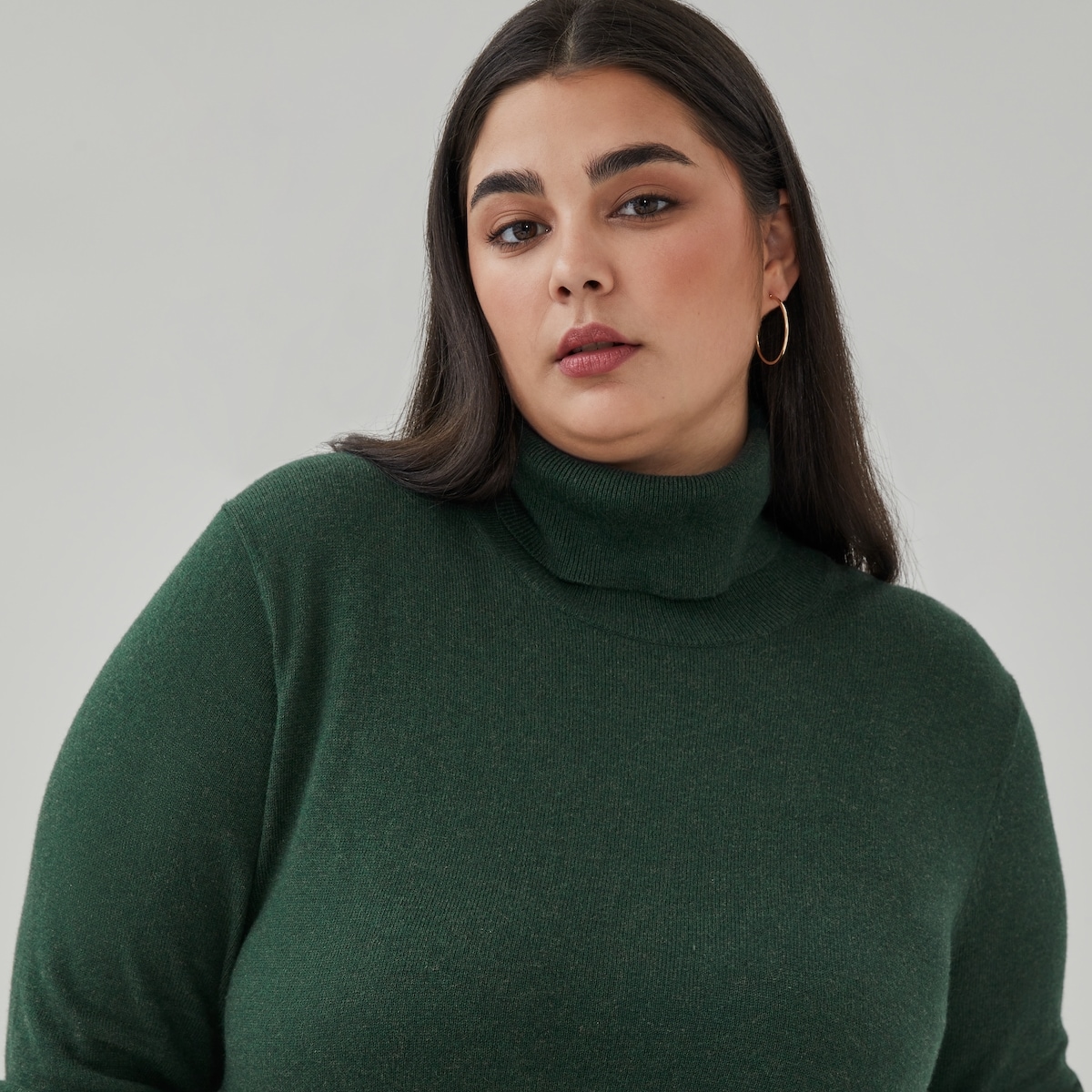 Col roul en coton et cachemire Femmes+ - Vert Fonc Vigoureux