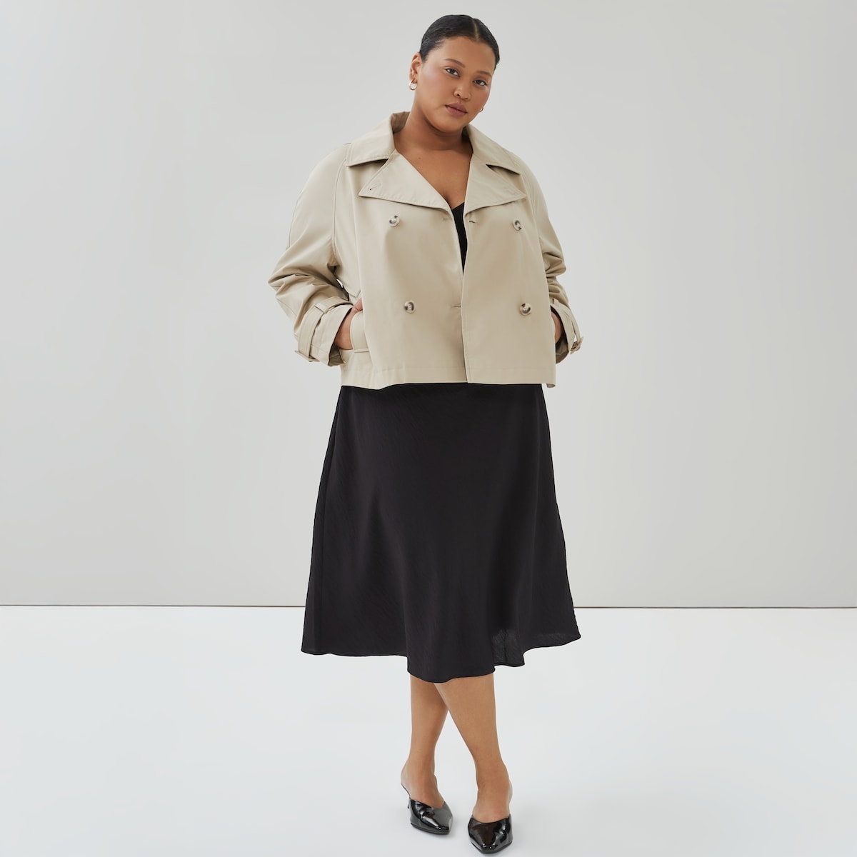 Women+ Crop Trench Coat