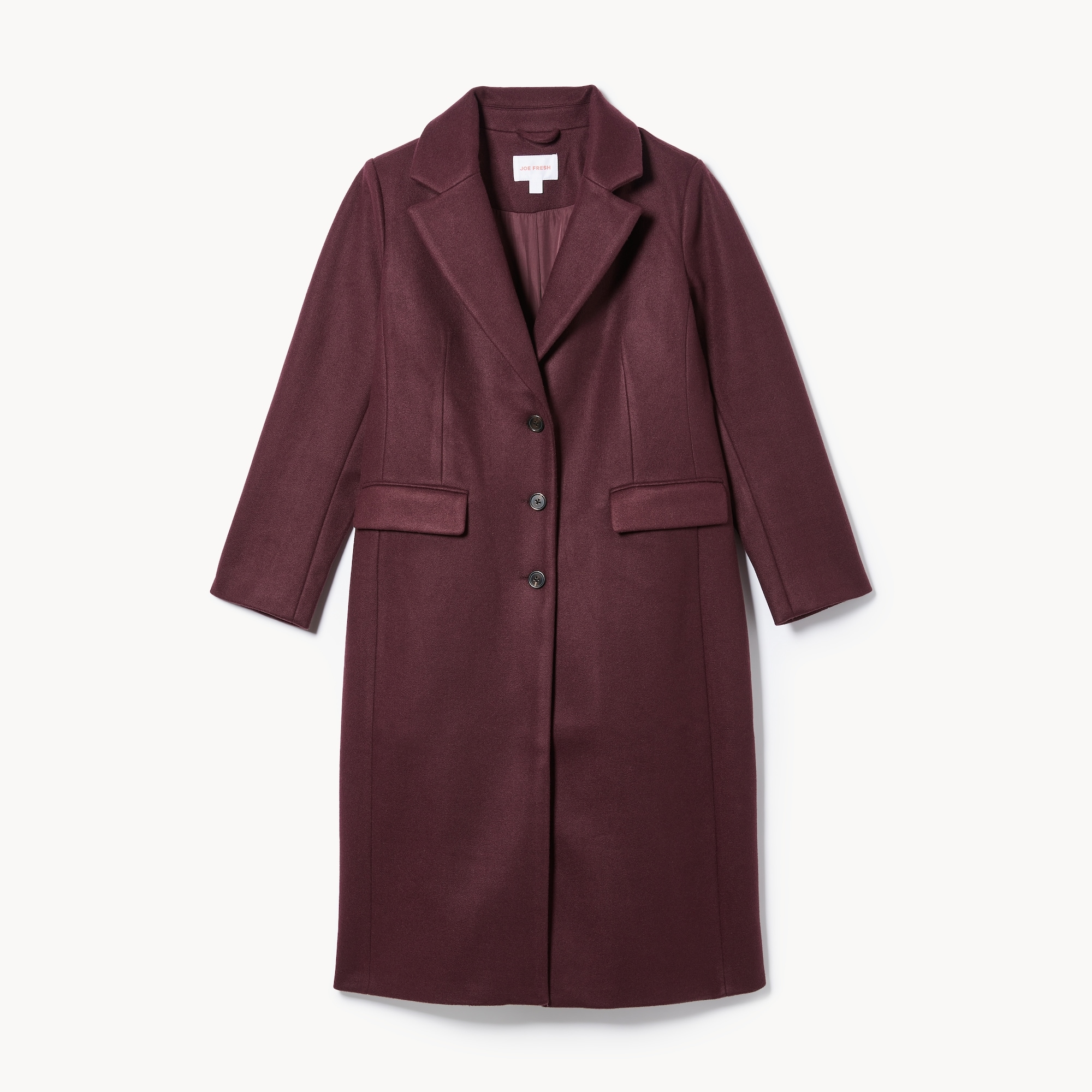 ジャケット・アウター THE FLAT HEAD MELTON WOOL CAR COAT Melton Car Coat in Dusty Rose from Joe Fresh