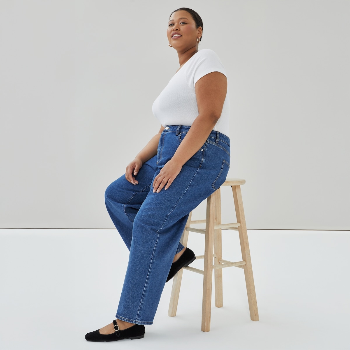 Women+ Medium Wash Wide Leg Jean - Medium Wash