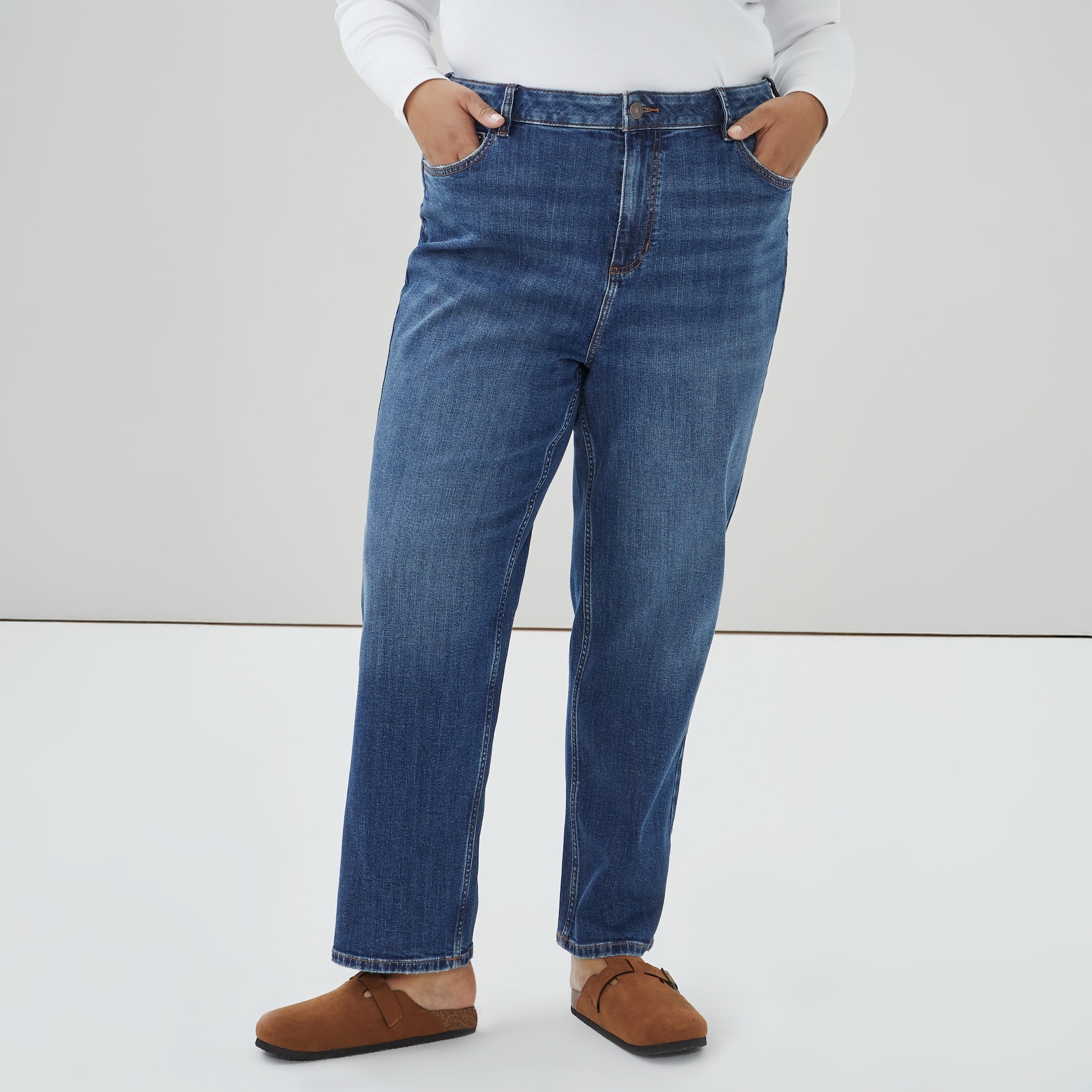 Women+ Dark Wash Slim Straight Jean