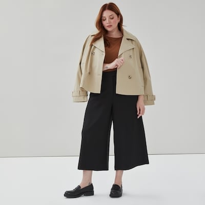 Women+ Crepe Culotte Pant - JF Black